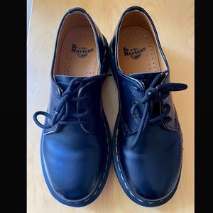 Dr. Martens Ladies Smooth Black Leather Oxfords